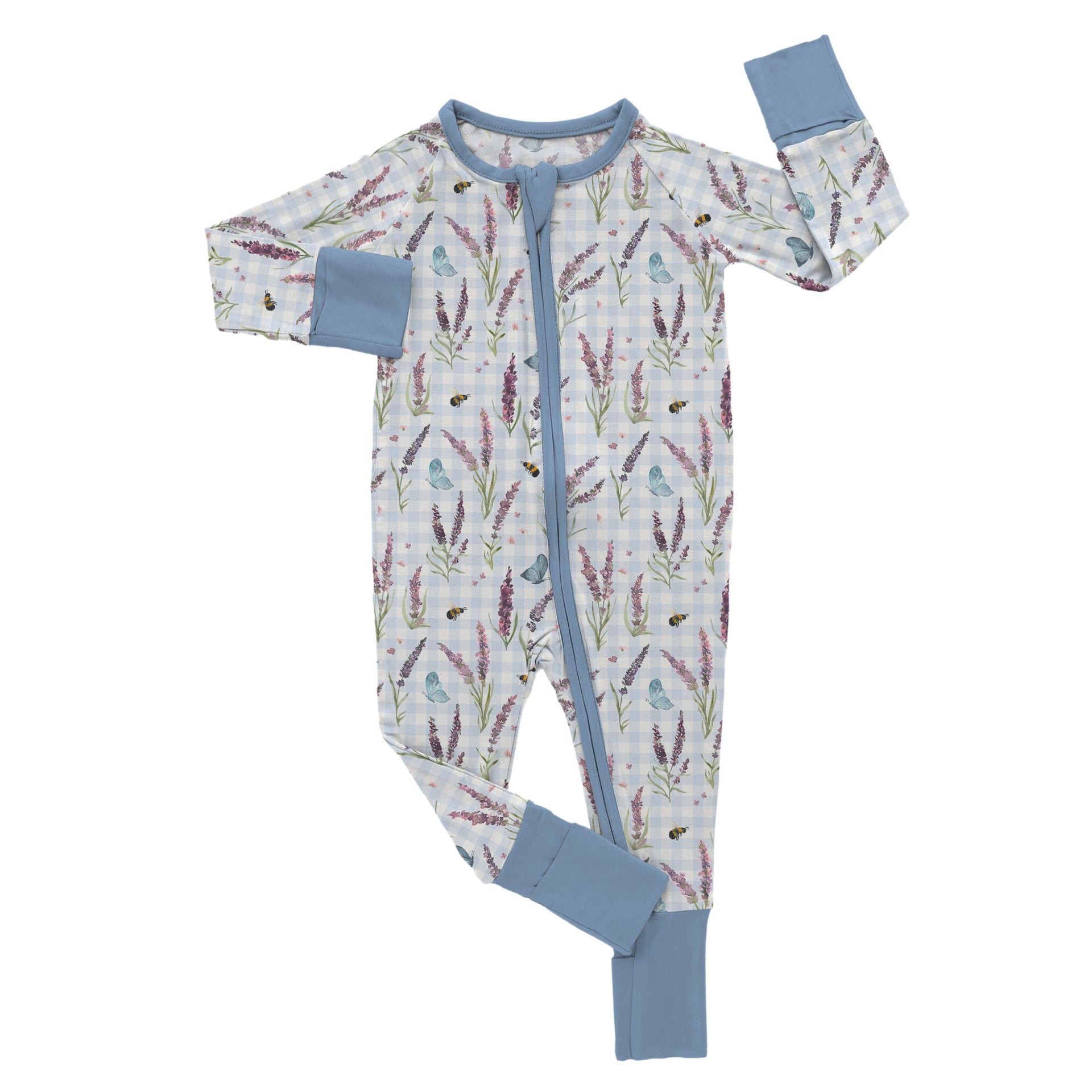 Lavender Meadow Buzz Baby Butter Bamboo Footie