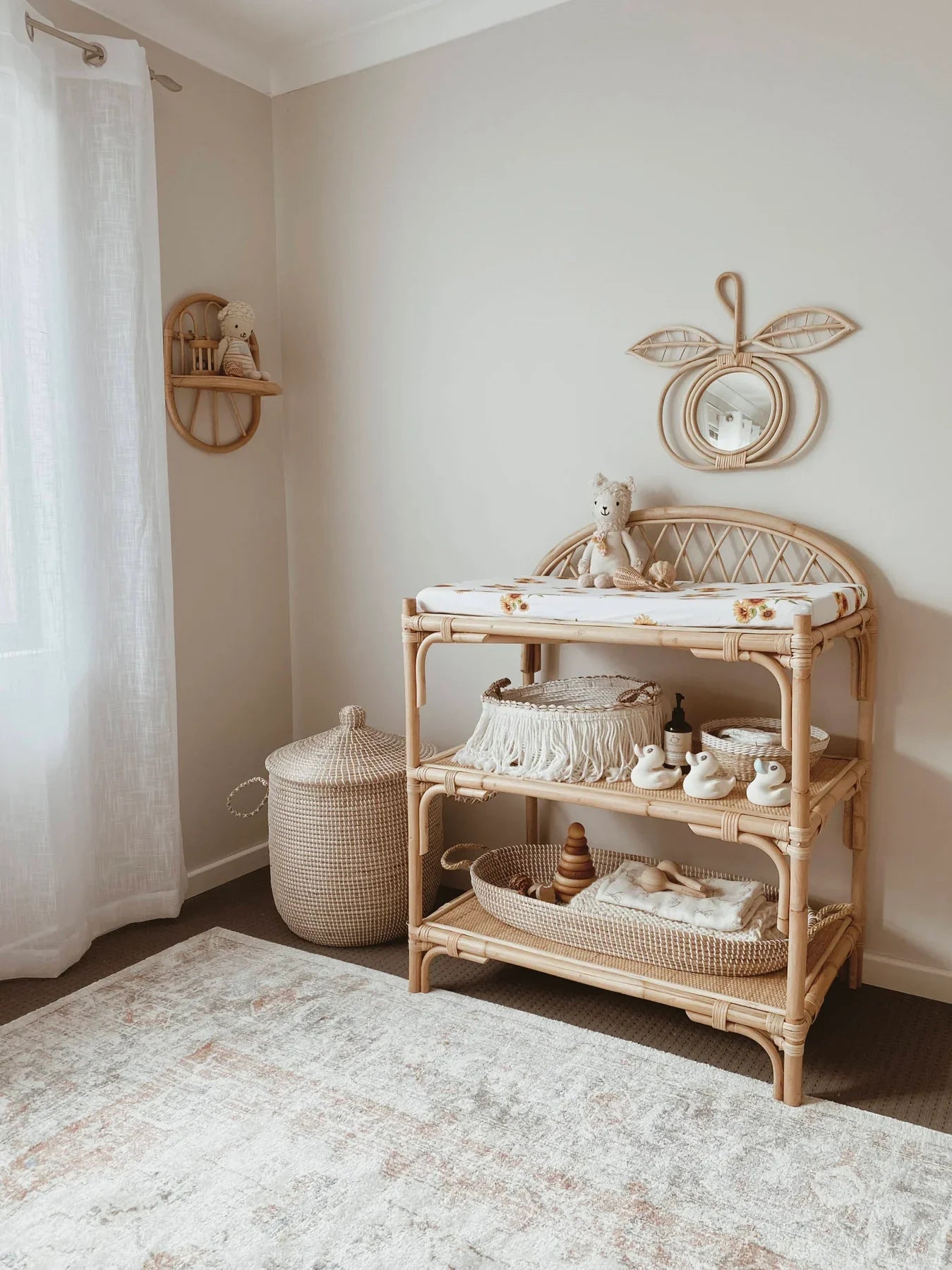 Rattan changing table on sale