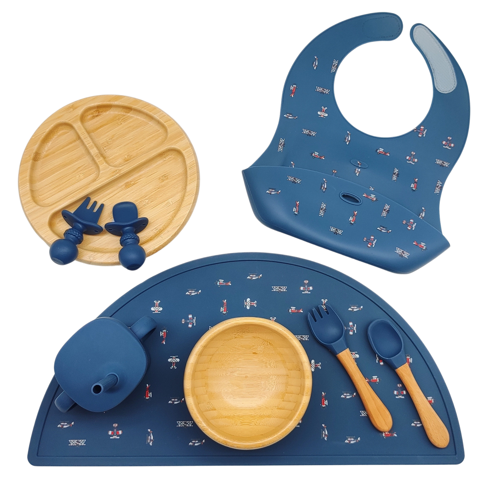 Cloud liner Platinum Silicone and Bamboo Feeding Set