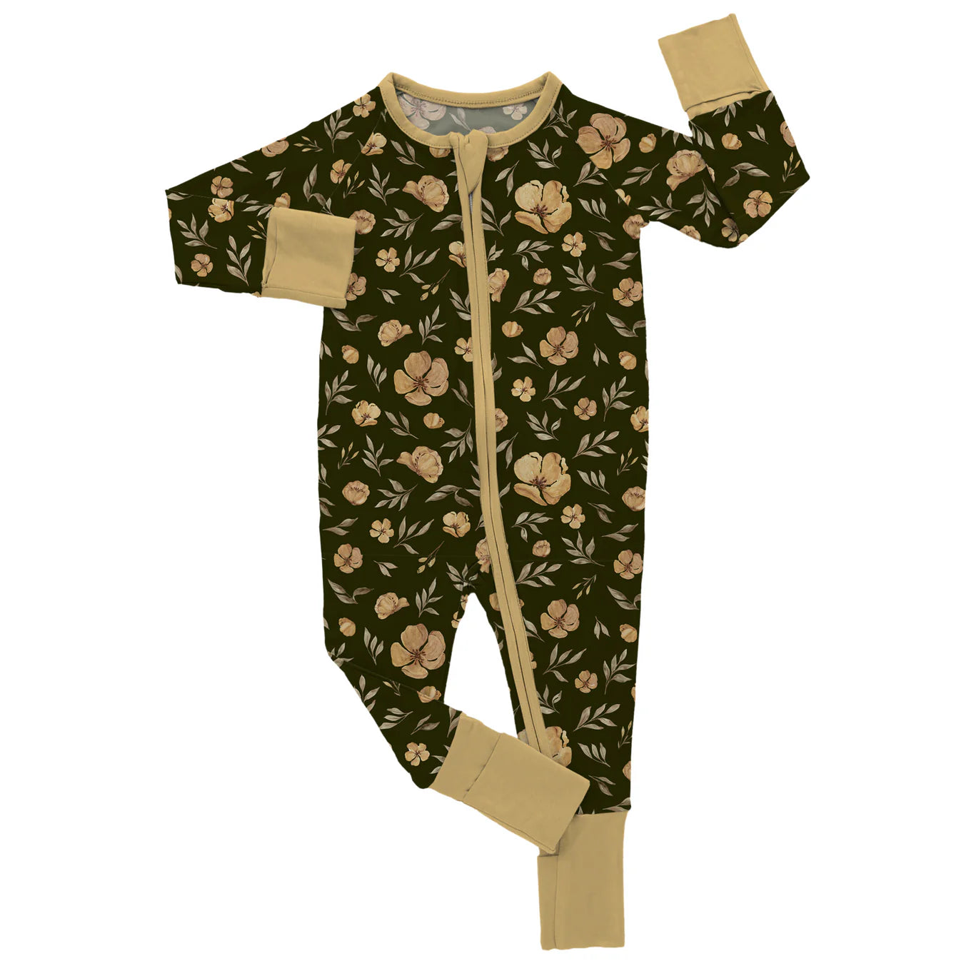 Sunlit Blooms Baby Butter Bamboo Footies