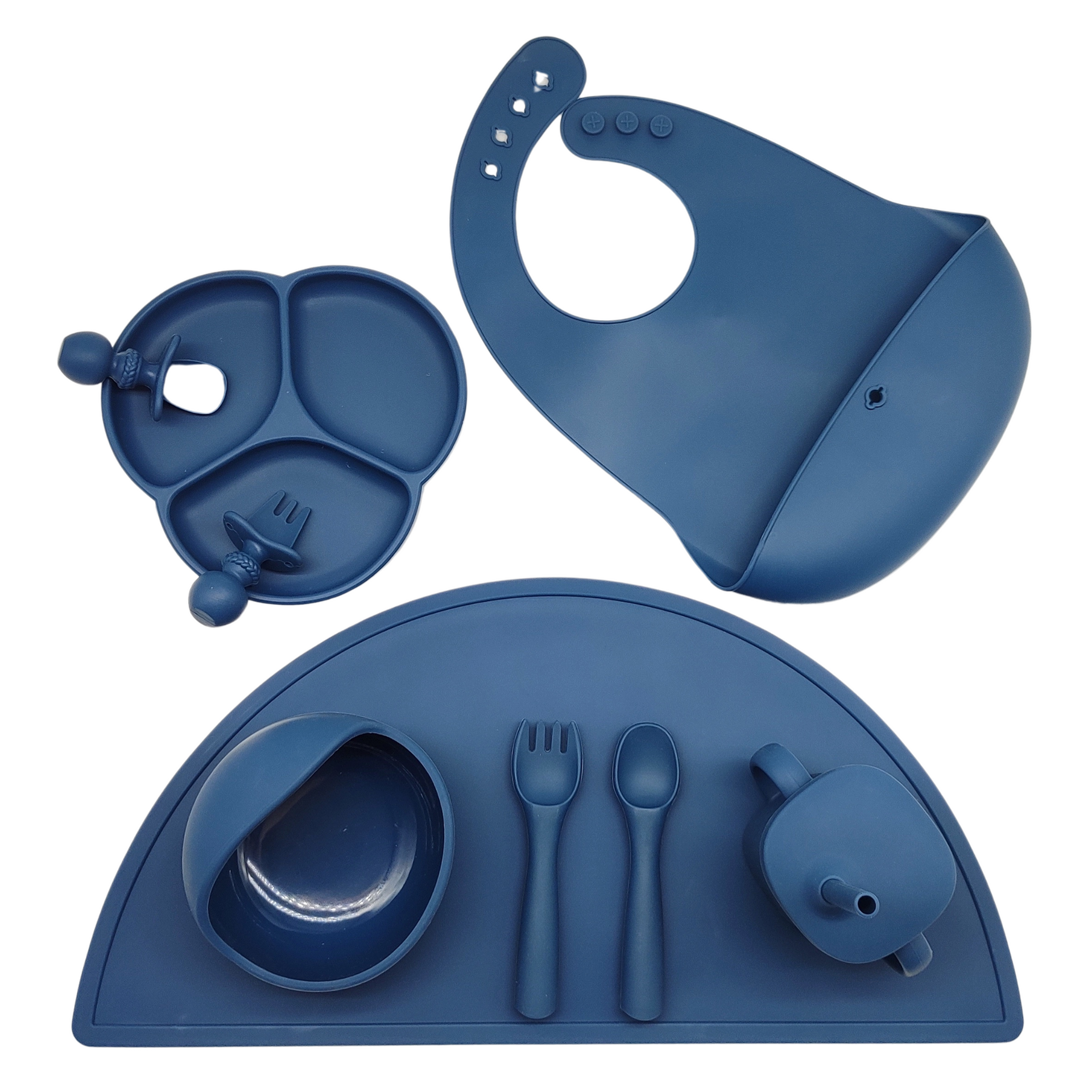 Cerulean Platinum Silicone Feeding Set